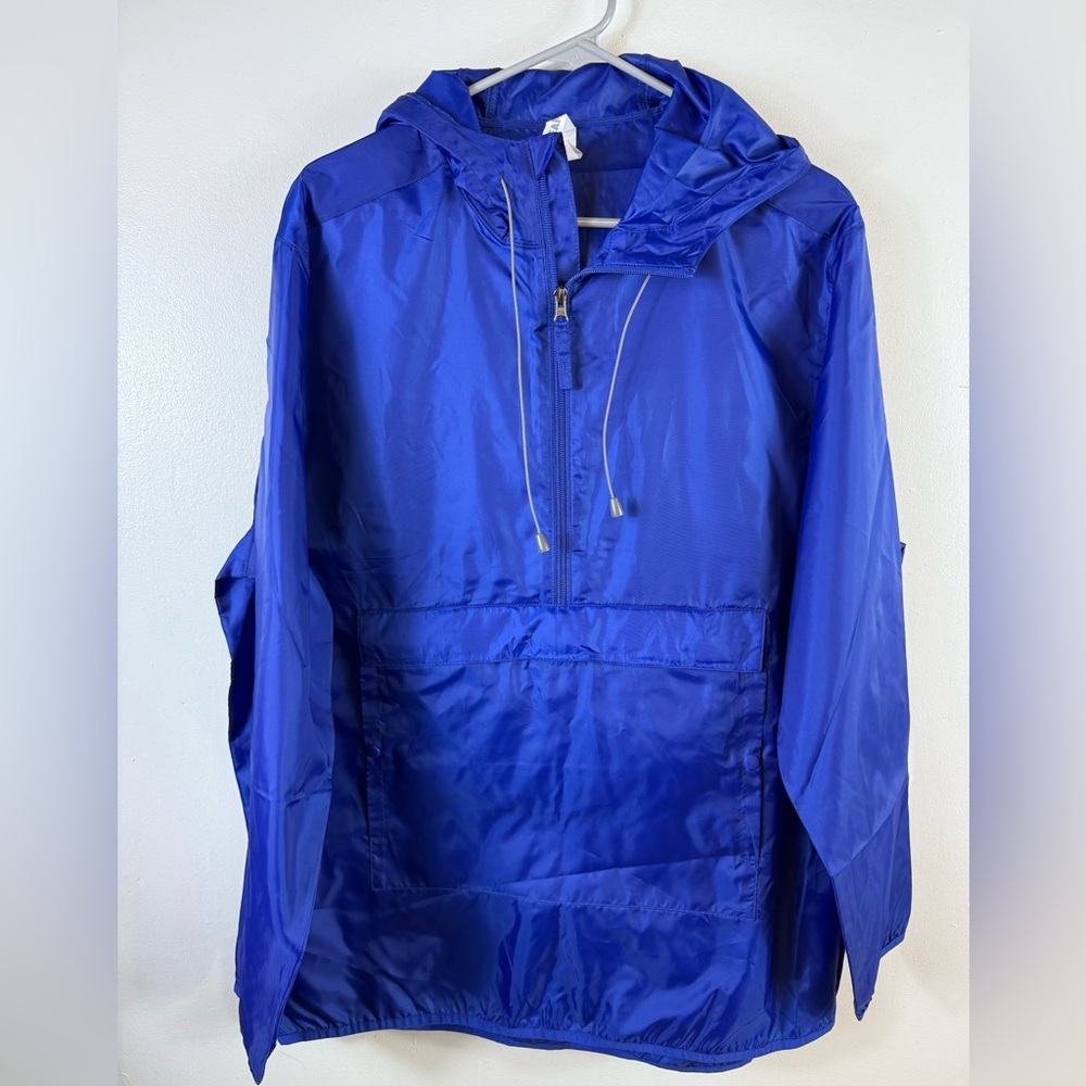 Team 365 Windbreaker Unisex Blue Size‎ Large Hooded Lightweight Outdoors